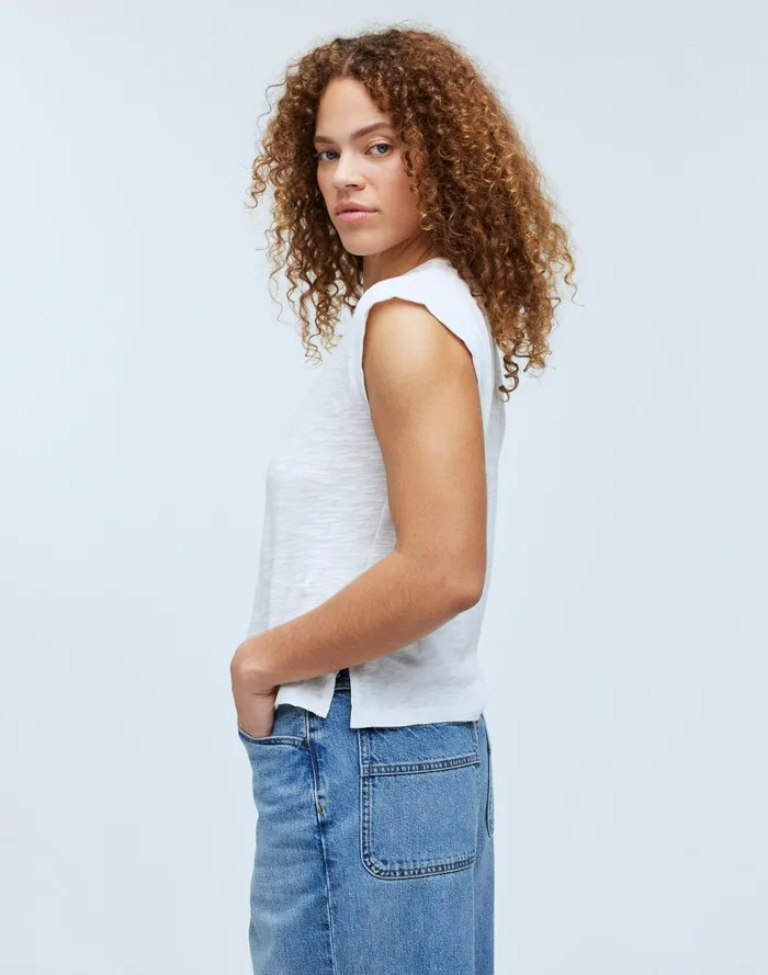 Women Tees Madewell Slub Crewneck Muscle Tee