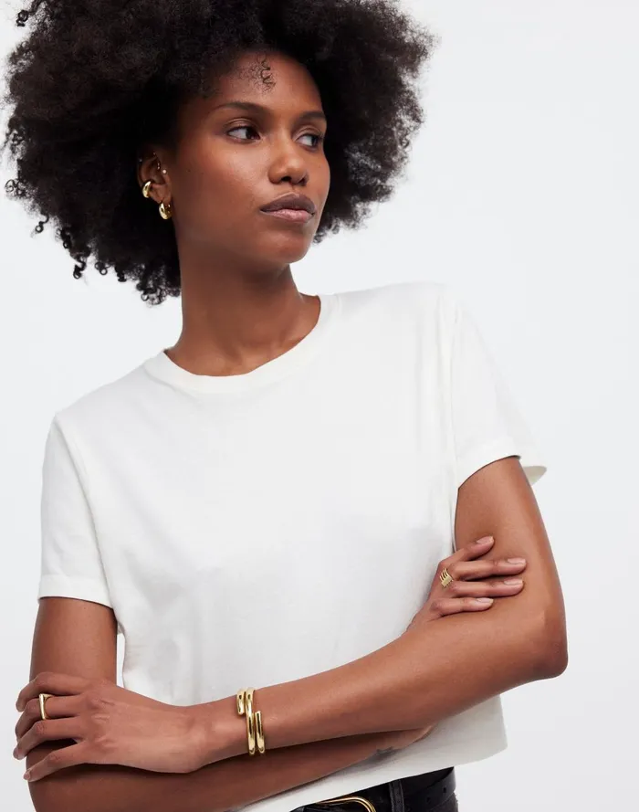 Women Tees Madewell Softfade Cotton BoxyCrop Tee