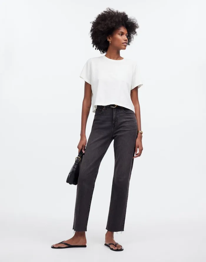 Women Tees Madewell Softfade Cotton BoxyCrop Tee