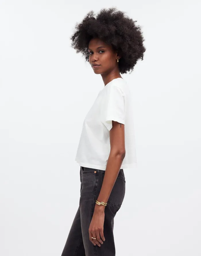 Women Tees Madewell Softfade Cotton BoxyCrop Tee