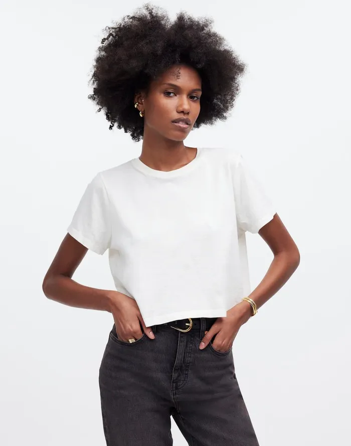 Women Tees Madewell Softfade Cotton BoxyCrop Tee