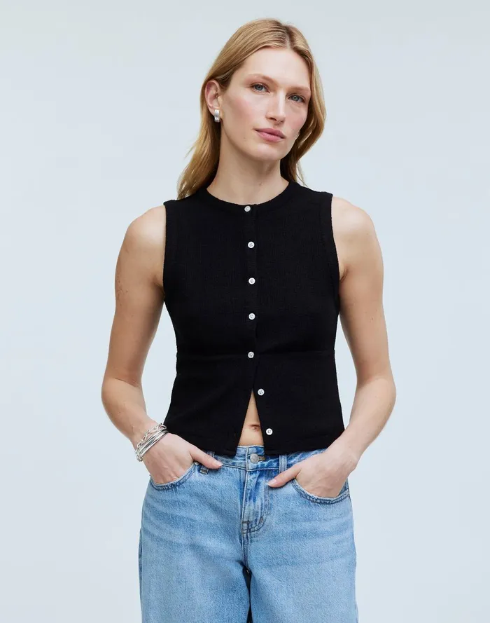 Women Tees Madewell SplitCrewneck Cardigan Tank