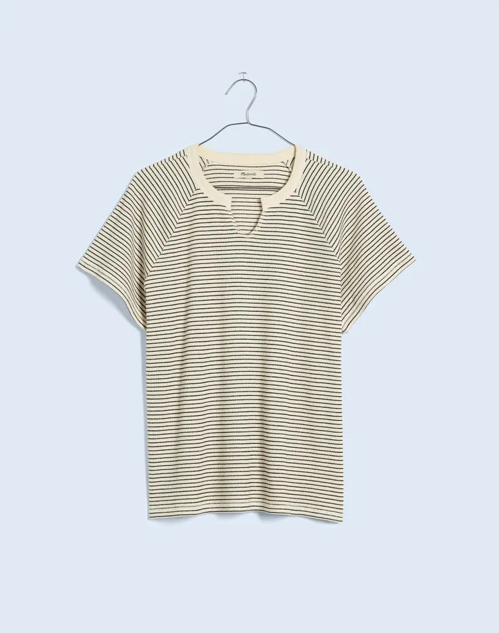 Women Tees Madewell Splitneck RaglanSleeve Tee In Stripe