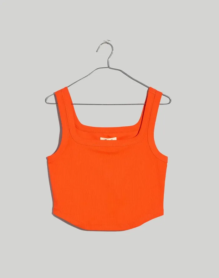 Women Tees Madewell The Tailored Crop Tank In Sleekhold