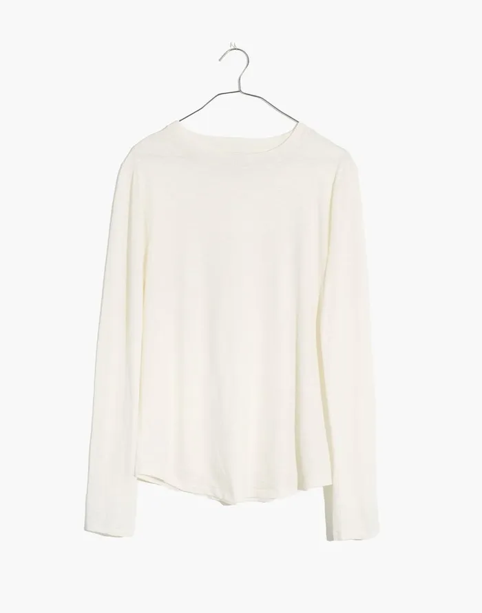 Women Tees Madewell Whisper Cotton RibCrewneck LongSleeve Tee