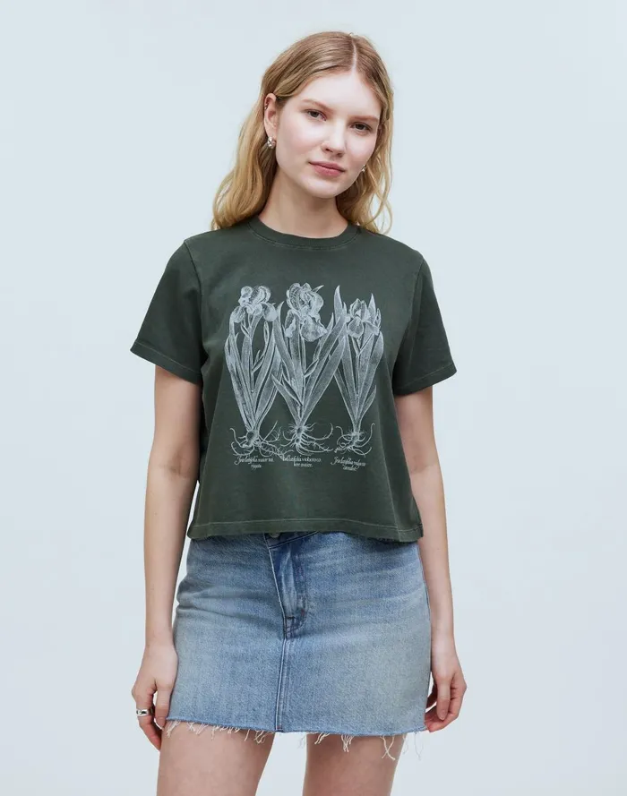 Women Tees Madewell X NYBG Graphic Softfade Cotton BoxyCrop Tee