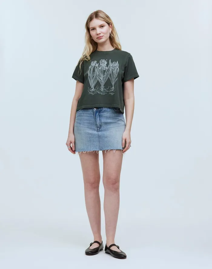 Women Tees Madewell X NYBG Graphic Softfade Cotton BoxyCrop Tee