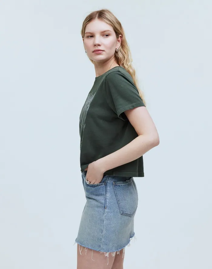 Women Tees Madewell X NYBG Graphic Softfade Cotton BoxyCrop Tee