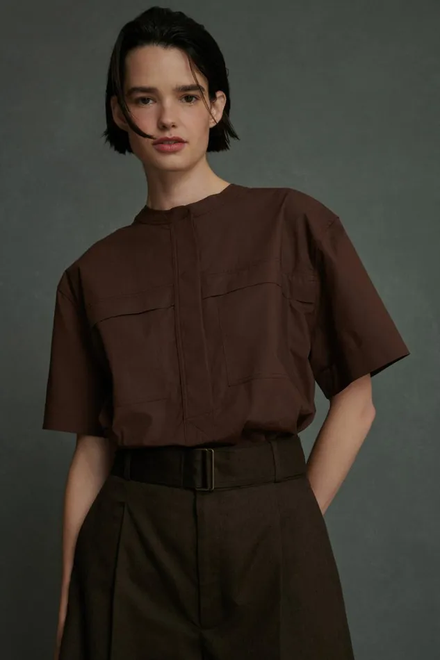 Women TEGAN BLOUSE Chocolate Soeur Shirts