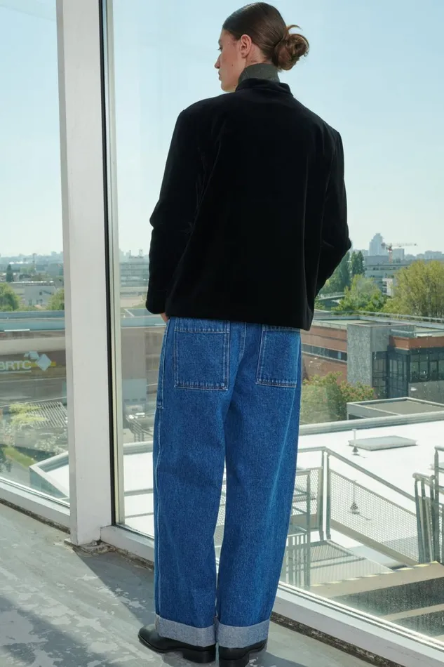 Women THABOR JEANS Washed Blue Denim Soeur Trousers