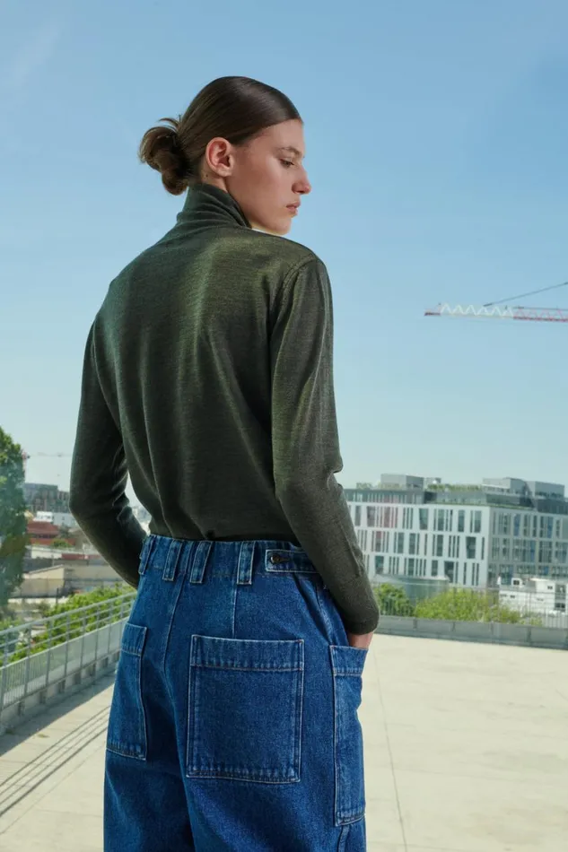 Women THABOR JEANS Washed Blue Denim Soeur Trousers