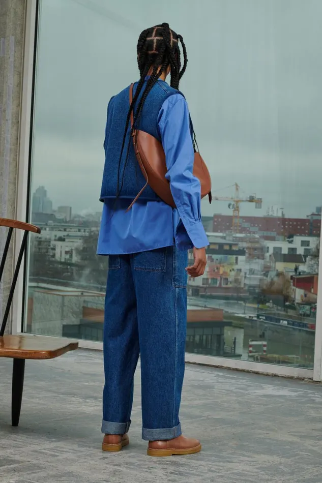 Women THABOR JEANS Washed Blue Denim Soeur Trousers