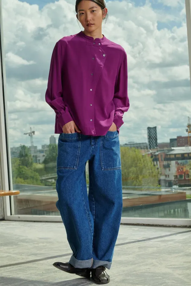 Women THABOR JEANS Washed Blue Denim Soeur Trousers