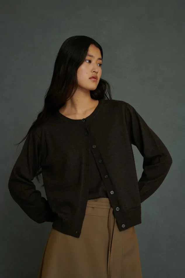 Women TITA CARDIGAN Dark Brown Soeur Jumpers and Cardigans