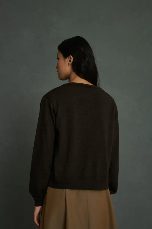 Women TITA CARDIGAN Dark Brown Soeur Jumpers and Cardigans