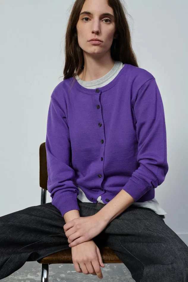 Women TITA CARDIGAN Purple Soeur Jumpers and Cardigans