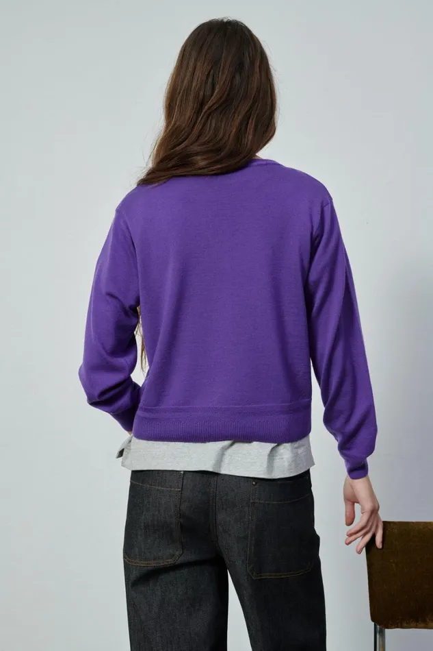 Women TITA CARDIGAN Purple Soeur Jumpers and Cardigans