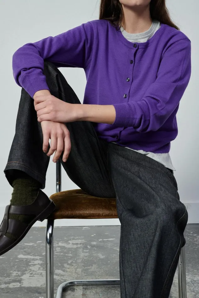 Women TITA CARDIGAN Purple Soeur Jumpers and Cardigans