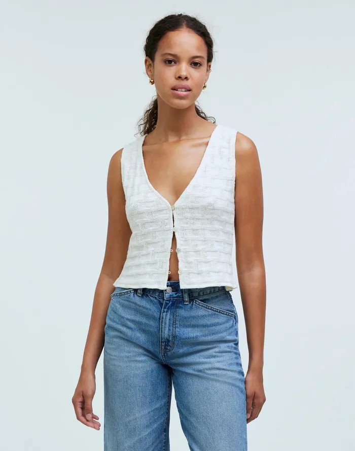 Women Tops and Shirts Madewell BasketweaveStitch Vest