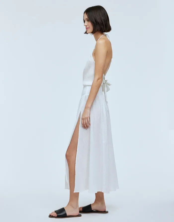 Women Tops and Shirts Madewell Crinkle Cotton Halter Wrap Top