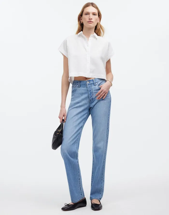 Women Tops and Shirts Madewell Crop Dolman Shirt