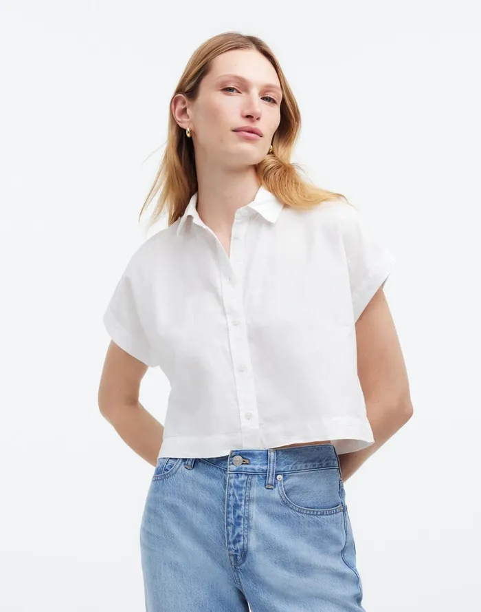 Women Tops and Shirts Madewell Crop Dolman Shirt