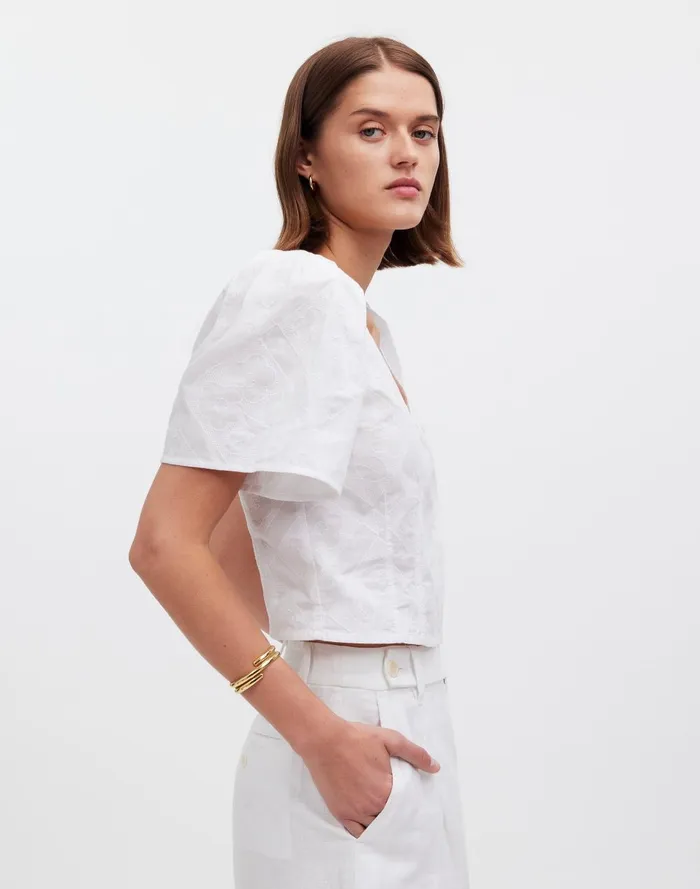 Women Tops and Shirts Madewell Darted VNeck Top In Floral