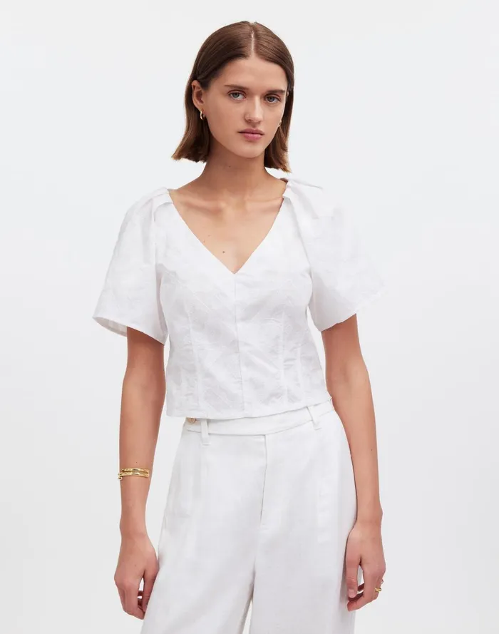 Women Tops and Shirts Madewell Darted VNeck Top In Floral