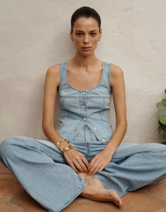 Women Tops and Shirts Madewell Denim ButtonFront Top In Fitzgerald Wash
