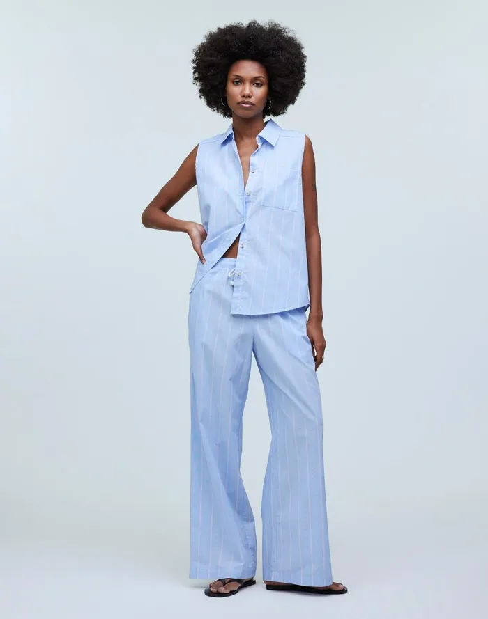 Women Tops and Shirts Madewell Donni Pop Sleeveless Shirt