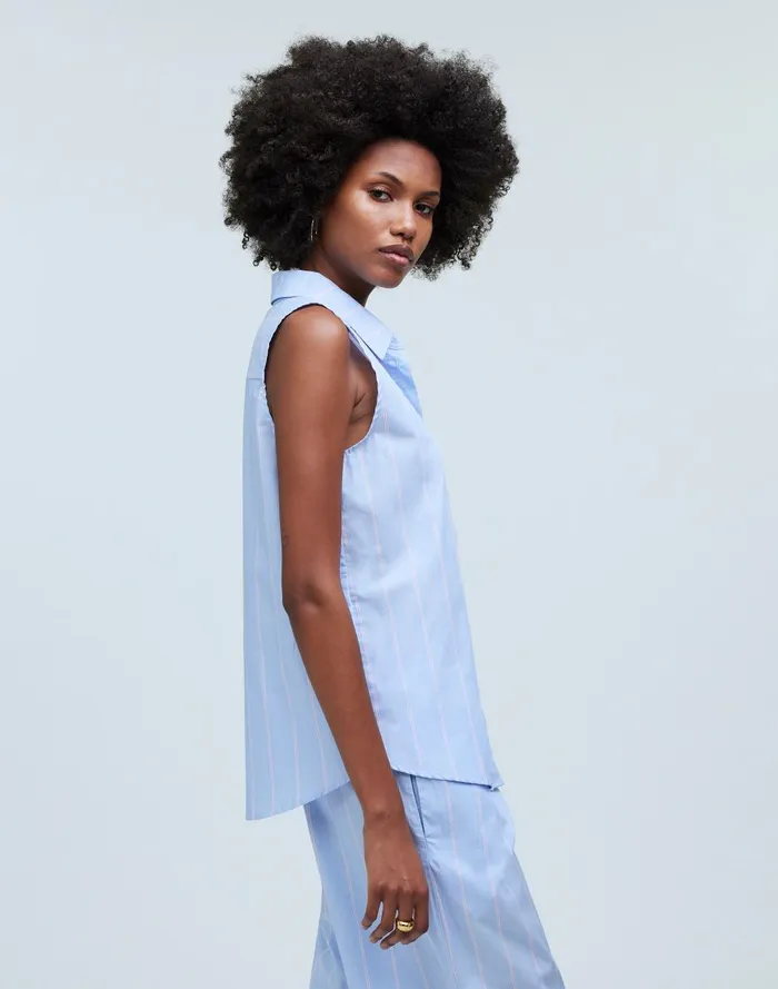 Women Tops and Shirts Madewell Donni Pop Sleeveless Shirt