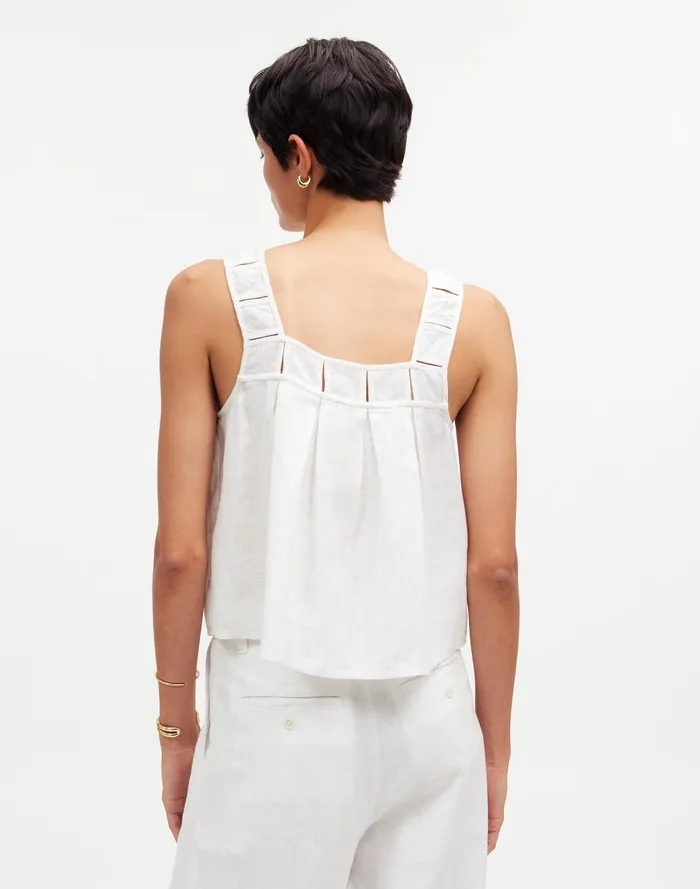 Women Tops and Shirts Madewell Embroidered ALine Top In 100 Linen