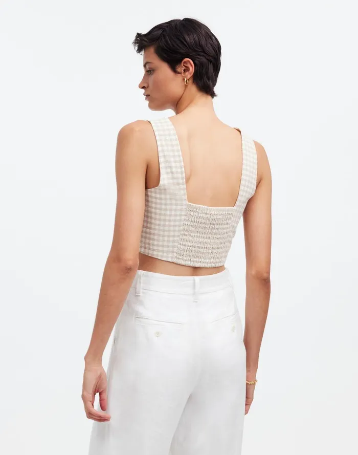 Women Tops and Shirts Madewell Gwen Crop Vest Top In Check