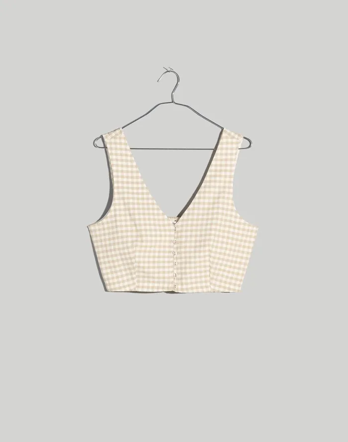 Women Tops and Shirts Madewell Gwen Crop Vest Top In Check