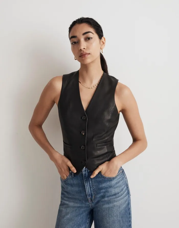 Women Tops and Shirts Madewell Leather Vest