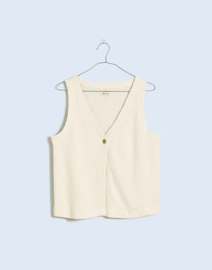 Women Tops and Shirts Madewell Pointelle SingleButton Vest