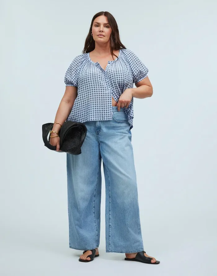 Women Tops and Shirts Madewell PuffSleeve ALine Top