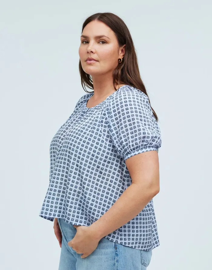 Women Tops and Shirts Madewell PuffSleeve ALine Top