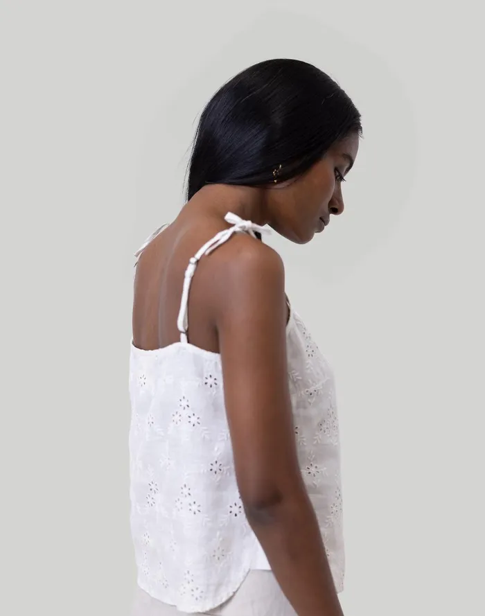 Women Tops and Shirts Madewell Reistor Embroidered Crop Camisole
