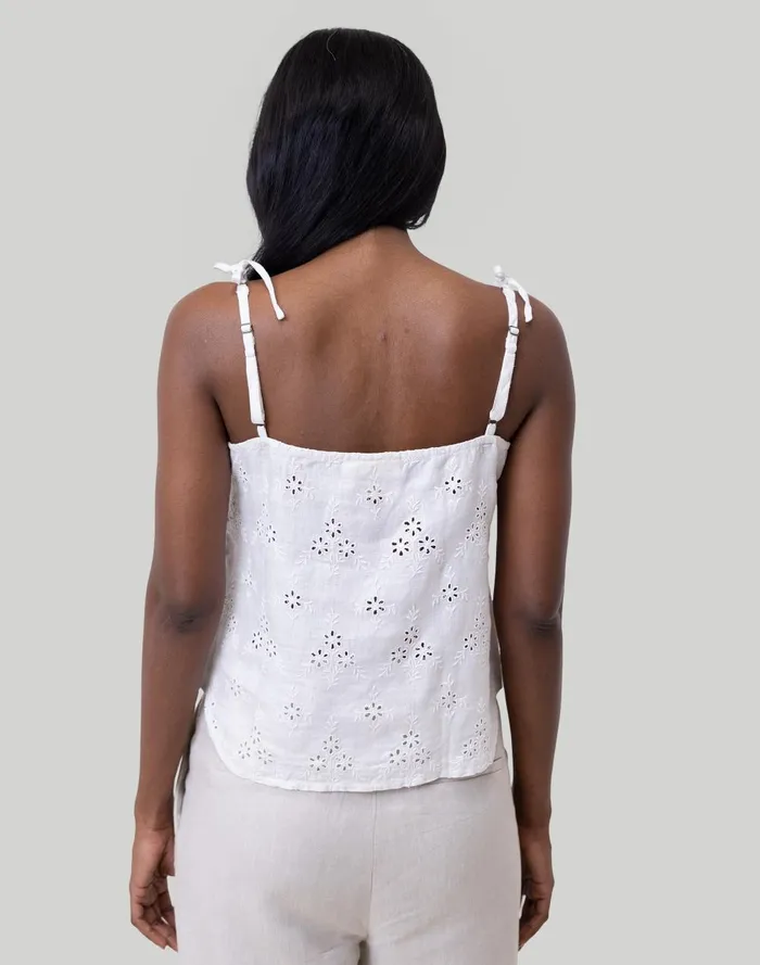 Women Tops and Shirts Madewell Reistor Embroidered Crop Camisole