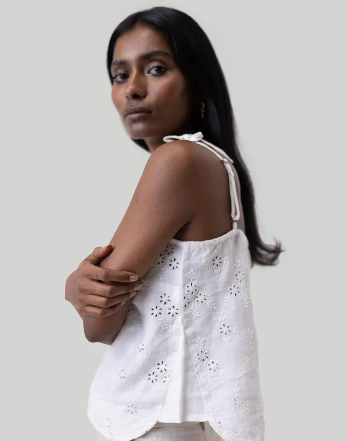 Women Tops and Shirts Madewell Reistor Embroidered Crop Camisole