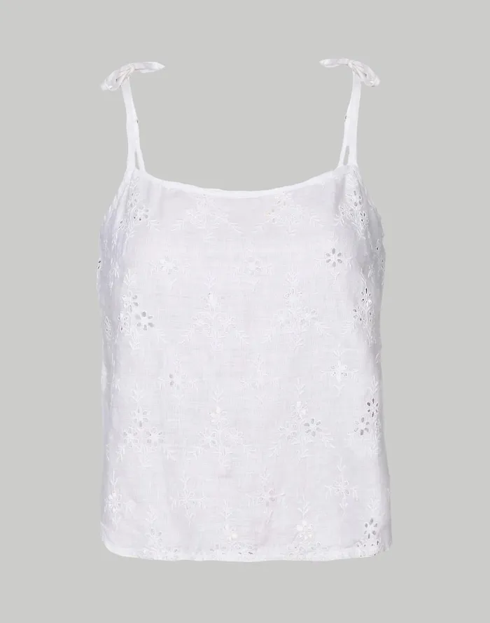 Women Tops and Shirts Madewell Reistor Embroidered Crop Camisole