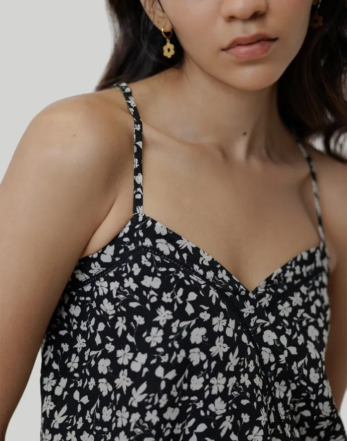 Women Tops and Shirts Madewell Reistor LaceTrim VNeck Camisole Top