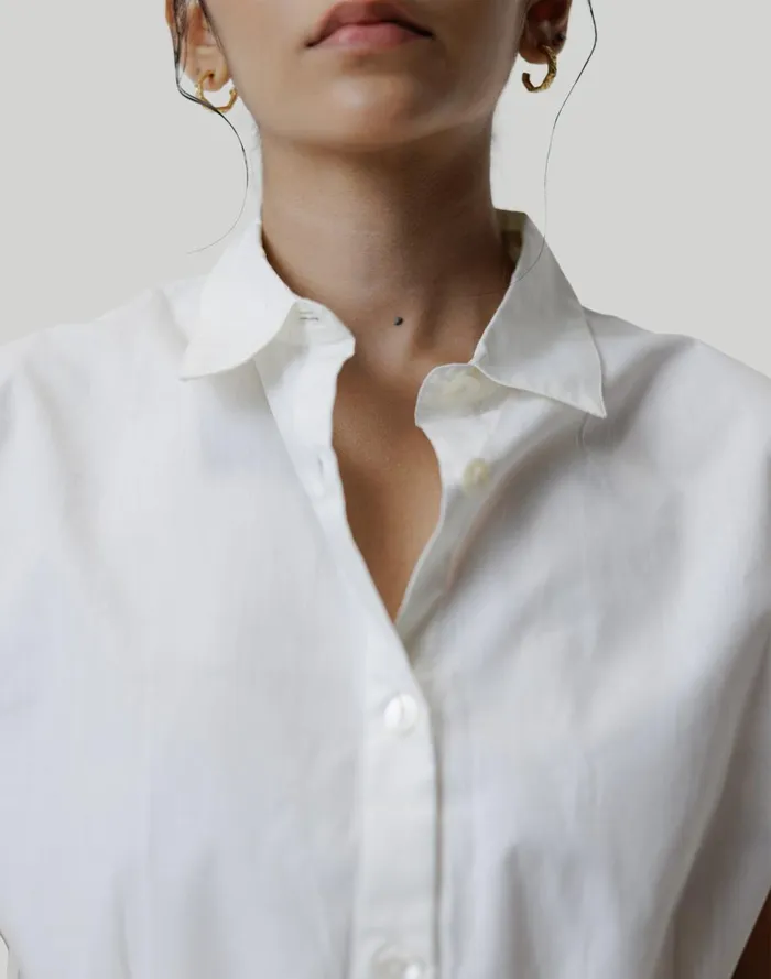 Women Tops and Shirts Madewell Reistor Oversized Crop Shirt