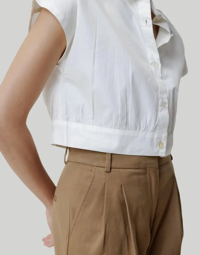 Women Tops and Shirts Madewell Reistor Oversized Crop Shirt