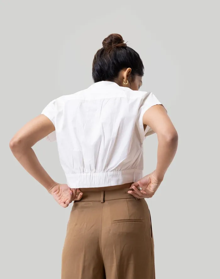 Women Tops and Shirts Madewell Reistor Oversized Crop Shirt