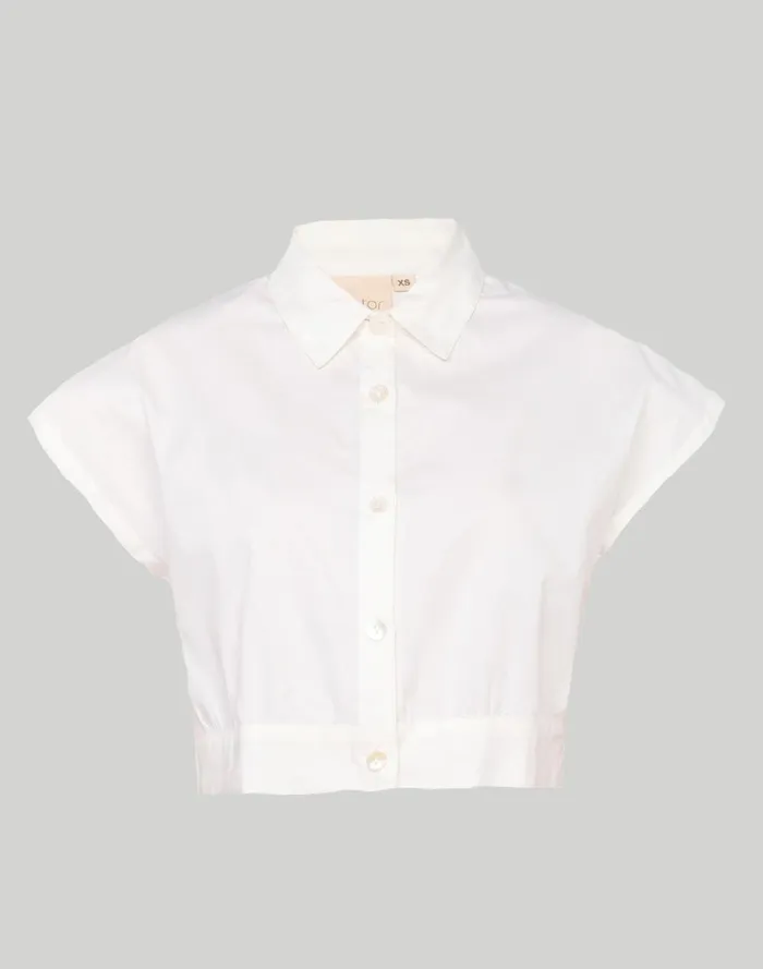 Women Tops and Shirts Madewell Reistor Oversized Crop Shirt