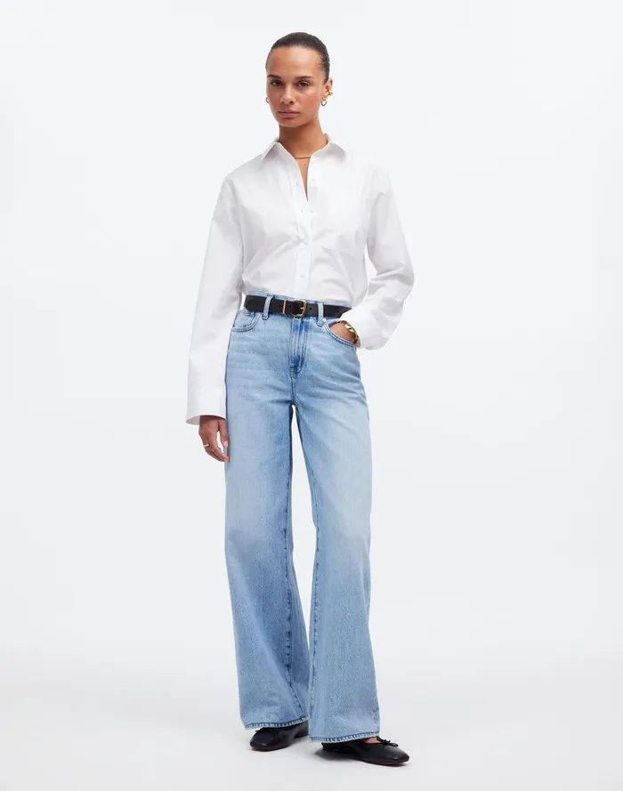 Women Tops and Shirts Madewell Relaxed ButtonFront Shirt In Poplin