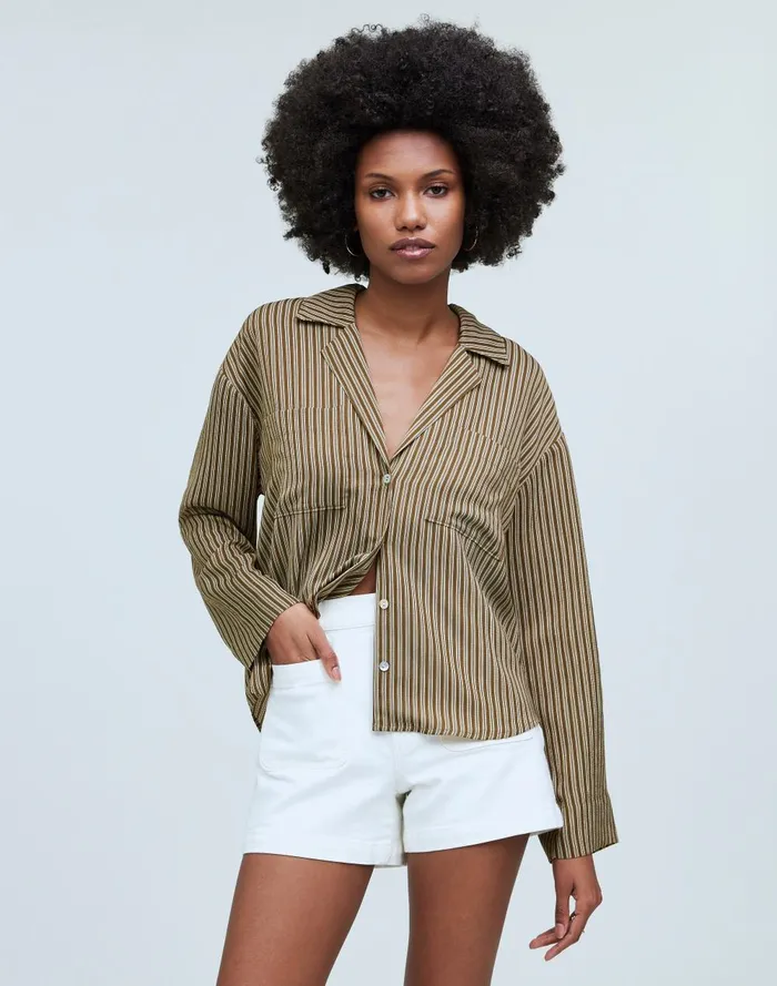 Women Tops and Shirts Madewell Resort LongSleeve Shirt