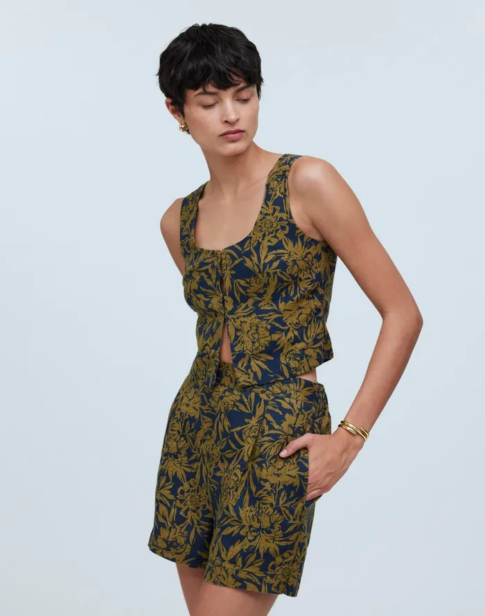 Women Tops and Shirts Madewell Scoopneck Crop Tank In 100 Linen